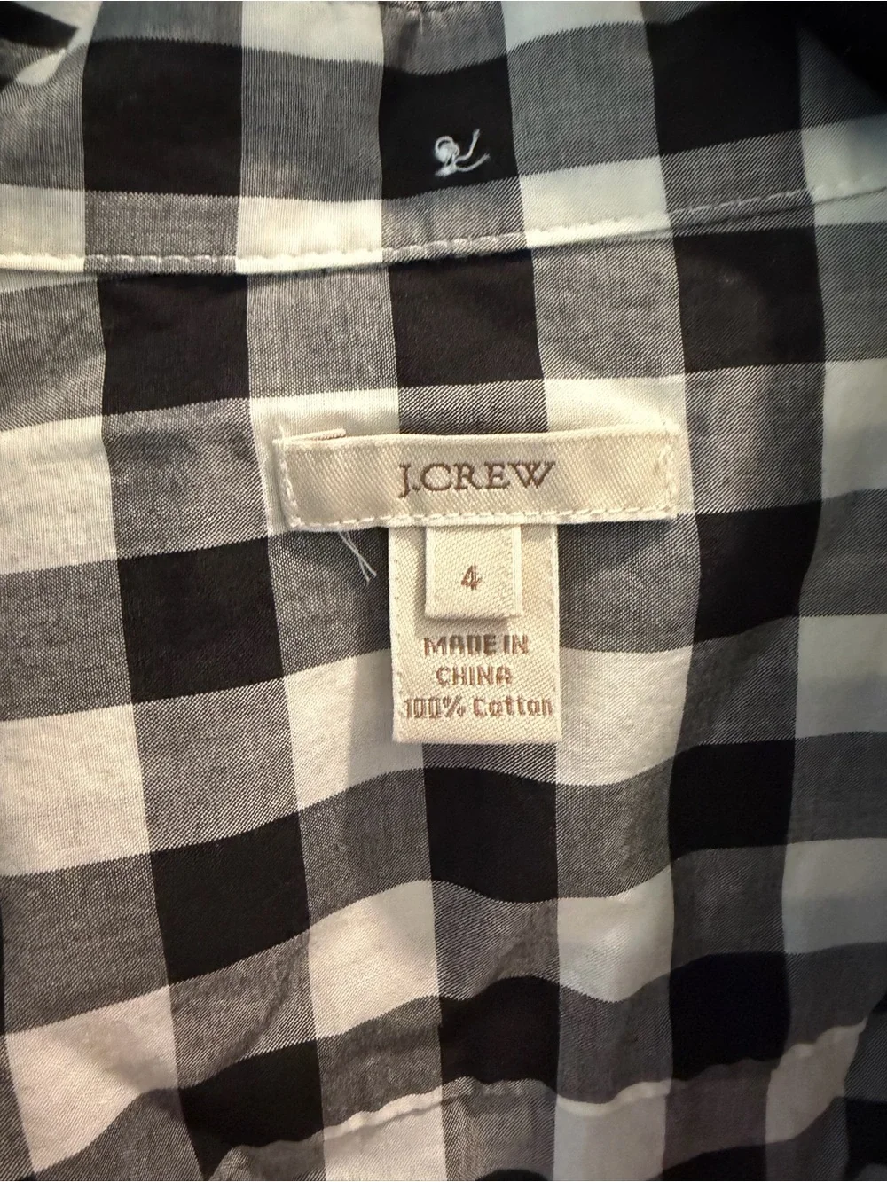 Black and White Gingham Button-Up Shirt